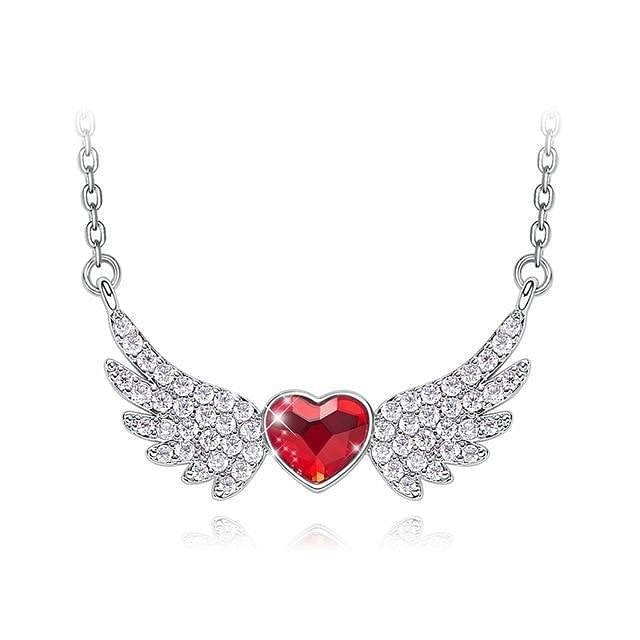 Angel Dream Wings Necklace | S925 Silver Swarovski® - Red - Necklace - D’ Love • Swarovski Crystal - D’ Charmz