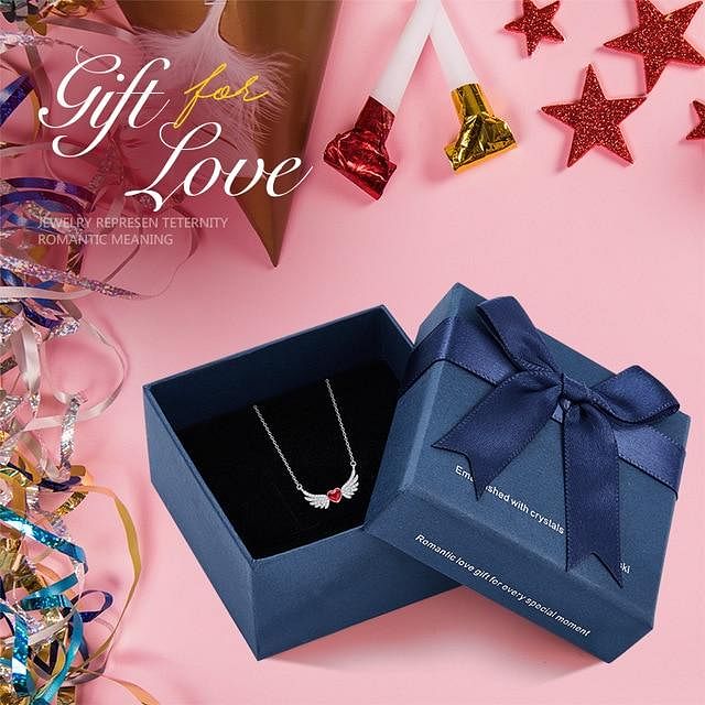 Angel Dream Wings Necklace | S925 Silver Swarovski® - Red in box - Necklace - D’ Love • Swarovski Crystal - D’ Charmz