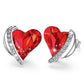 Angel Eternal Love Earrings | Swarovski® Crystal - Red / Rhodium Plated - Earrings - D’ Love • Swarovski Crystal - D’ Charmz