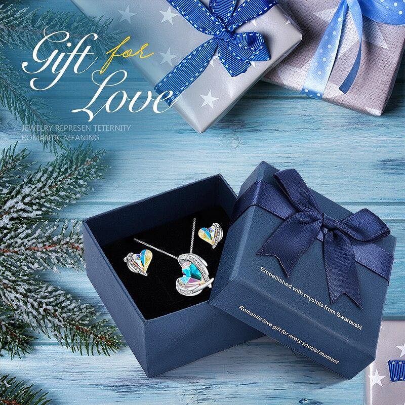 Angel Eternal Love Jewel Set | Swarovski® Crystal - Aurore Boreale In Box - Jewelry Set - D’ Love • Swarovski Crystal - D’ Charmz