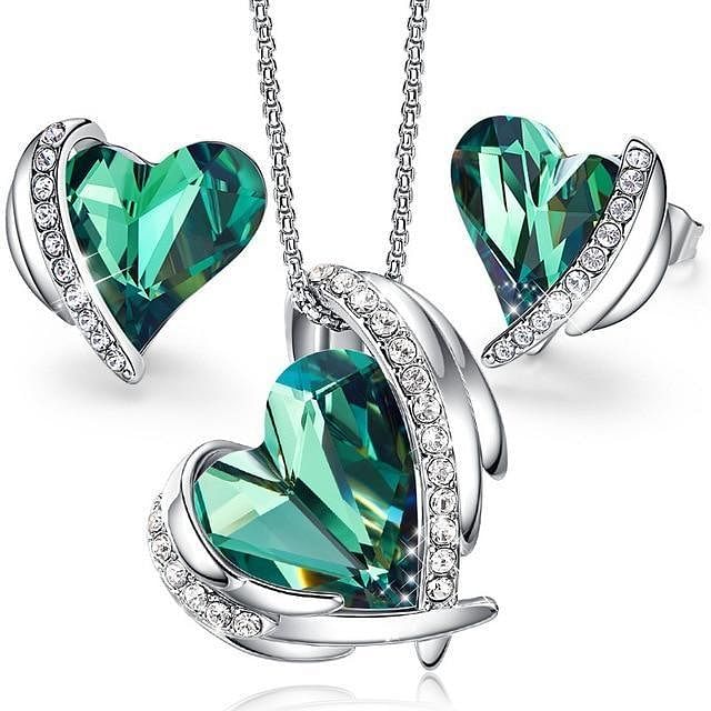 Angel Eternal Love Jewel Set | Swarovski® Crystal - Green - Jewelry Set - D’ Love • Swarovski Crystal - D’ Charmz