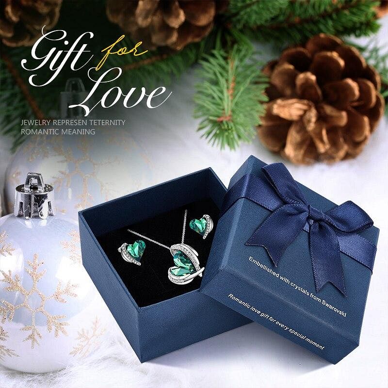 Angel Eternal Love Jewel Set | Swarovski® Crystal - Green In Box - Jewelry Set - D’ Love • Swarovski Crystal - D’ Charmz