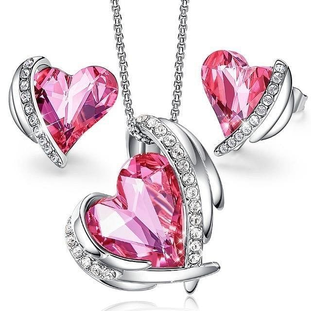 Angel Eternal Love Jewel Set | Swarovski® Crystal - Pink - Jewelry Set - D’ Love • Swarovski Crystal - D’ Charmz