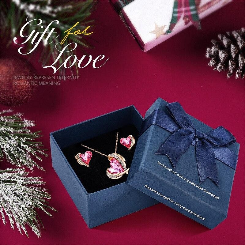 Angel Eternal Love Jewel Set | Swarovski® Crystal - Pink Gold In Box - Jewelry Set - D’ Love • Swarovski Crystal - D’ Charmz