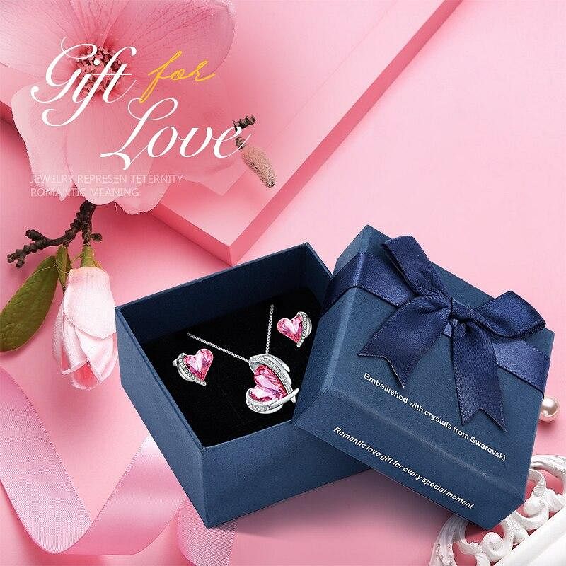 Angel Eternal Love Jewel Set | Swarovski® Crystal - Pink In Box - Jewelry Set - D’ Love • Swarovski Crystal - D’ Charmz
