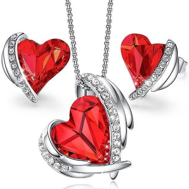 Angel Eternal Love Jewel Set | Swarovski® Crystal - Red - Jewelry Set - D’ Love • Swarovski Crystal - D’ Charmz