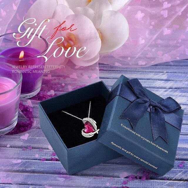 Angel Eternal Love Necklace | Rhodium - Rose In Box - Necklace - D’ Love • Swarovski Crystal - D’ Charmz