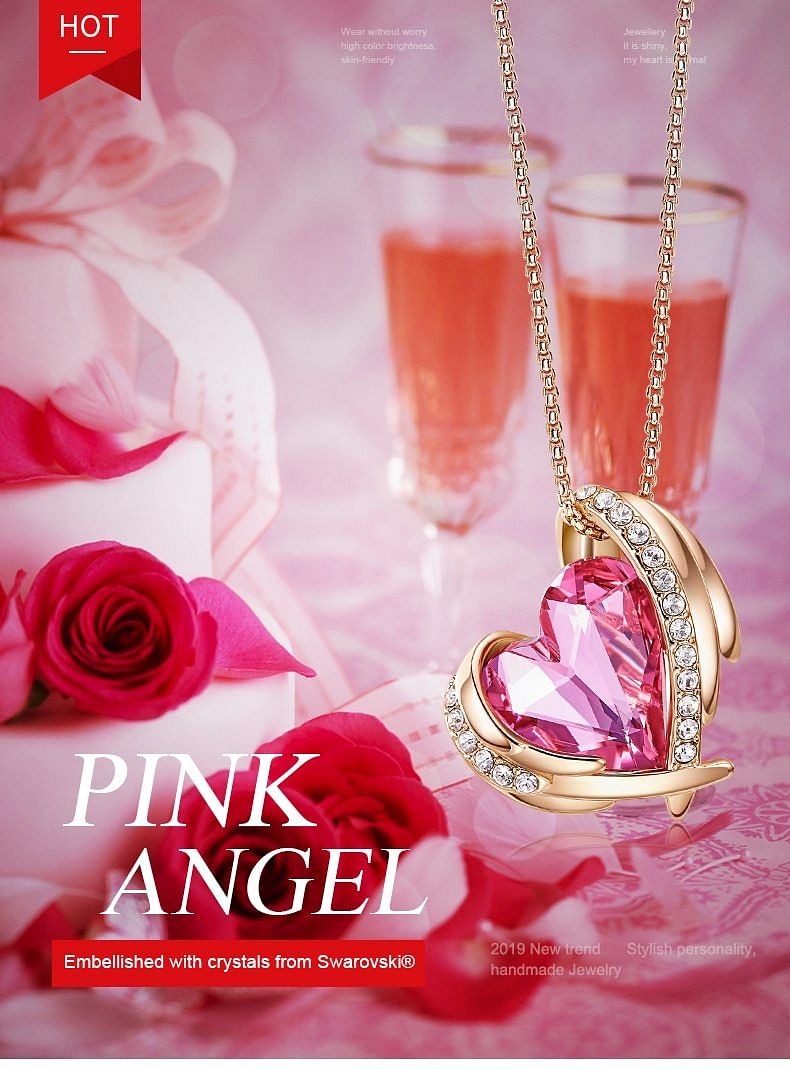Angel Eternal Love Necklace | Swarovski® Crystal - Necklace - D’ Love • Swarovski Crystal - D’ Charmz