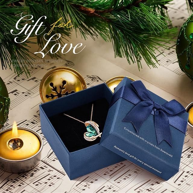 Angel Eternal Love Necklace | Swarovski® Crystal - Green Gold In Box - Necklace - D’ Love • Swarovski Crystal - D’ Charmz