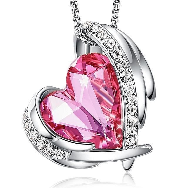 Angel Eternal Love Necklace | Swarovski® Crystal - Pink - Necklace - D’ Love • Swarovski Crystal - D’ Charmz