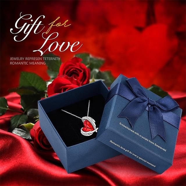 Angel Eternal Love Necklace | Swarovski® Crystal - Red In Box - Necklace - D’ Love • Swarovski Crystal - D’ Charmz