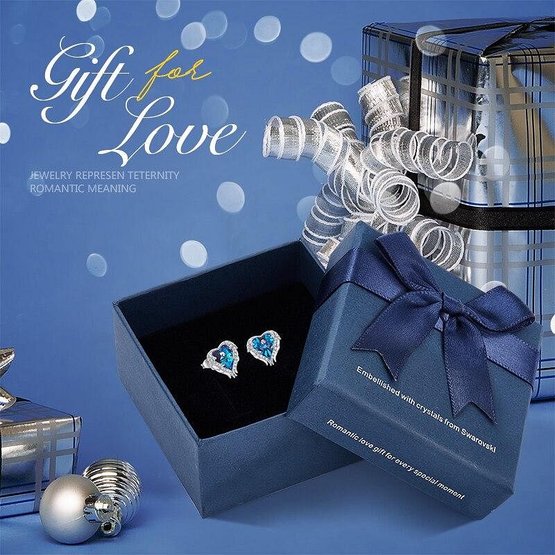 Angel Heart Earrings - Blue In Box - Earrings - D’ Love • Swarovski Crystal - D’ Charmz