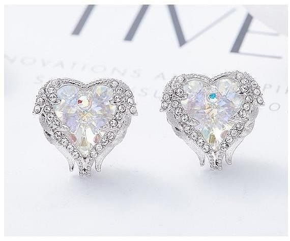 Angel Heart Earrings - Earrings - Swarovski Crystal