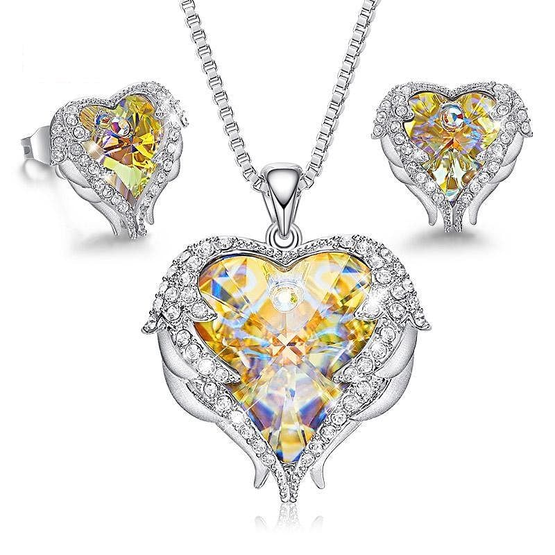 Angel Heart Jewel Set - Aurore Boreale - Jewelry Set - D’ Love • Swarovski Crystal - D’ Charmz