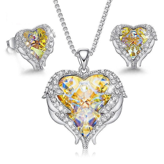 Angel Heart Jewel Set - Aurore Boreale - Jewelry Set - D’ Love • Swarovski Crystal - D’ Charmz