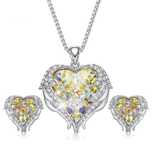 Angel Heart Jewel Set - Aurore Boreale - Jewelry Set - Swarovski Crystal
