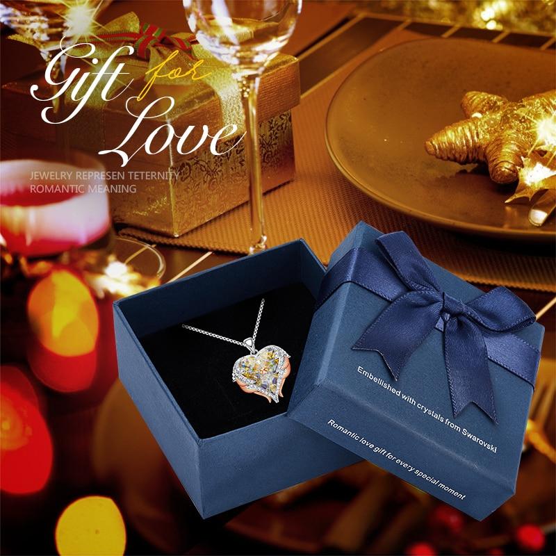 Angel Heart Necklace - Aurore Boreale Gold In Box - Necklace - D’ Love • Swarovski Crystal - D’ Charmz