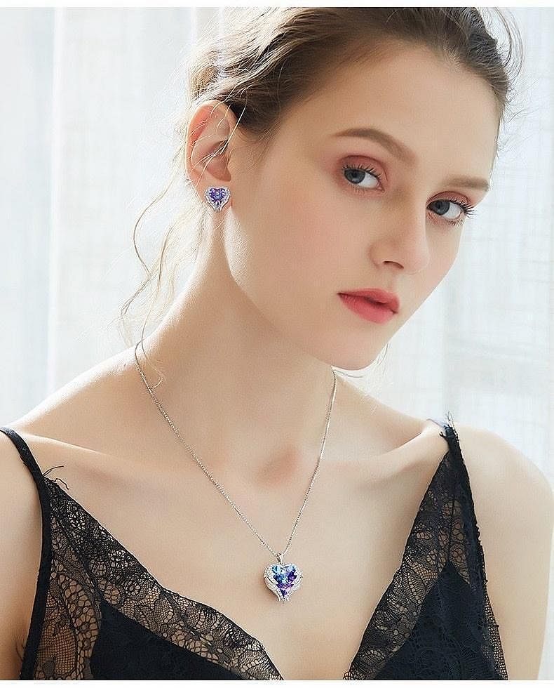 Angel Heart Necklace - Necklace - Swarovski Crystal