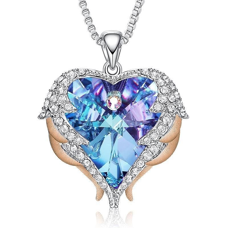 Angel Heart Necklace - Purple Gold - Necklace - D’ Love • Swarovski Crystal - D’ Charmz