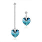 Asymmetric Heart Drop Earrings - Bermuda Blue - Earrings - Swarovski Crystal