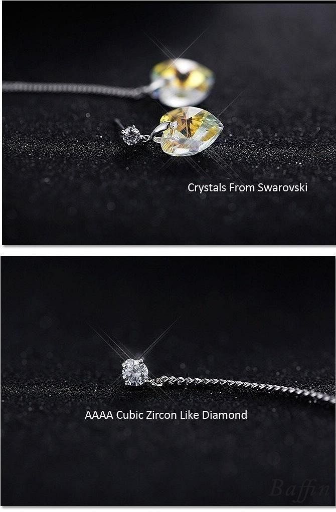 Asymmetric Heart Drop Earrings - Earrings - Swarovski Crystal