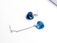 Asymmetric Heart Drop Earrings - Earrings - Swarovski Crystal - Bermuda Blue