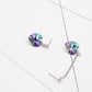 Asymmetric Heart Drop Earrings - Earrings - Swarovski Crystal - Vitrail Light - Purple