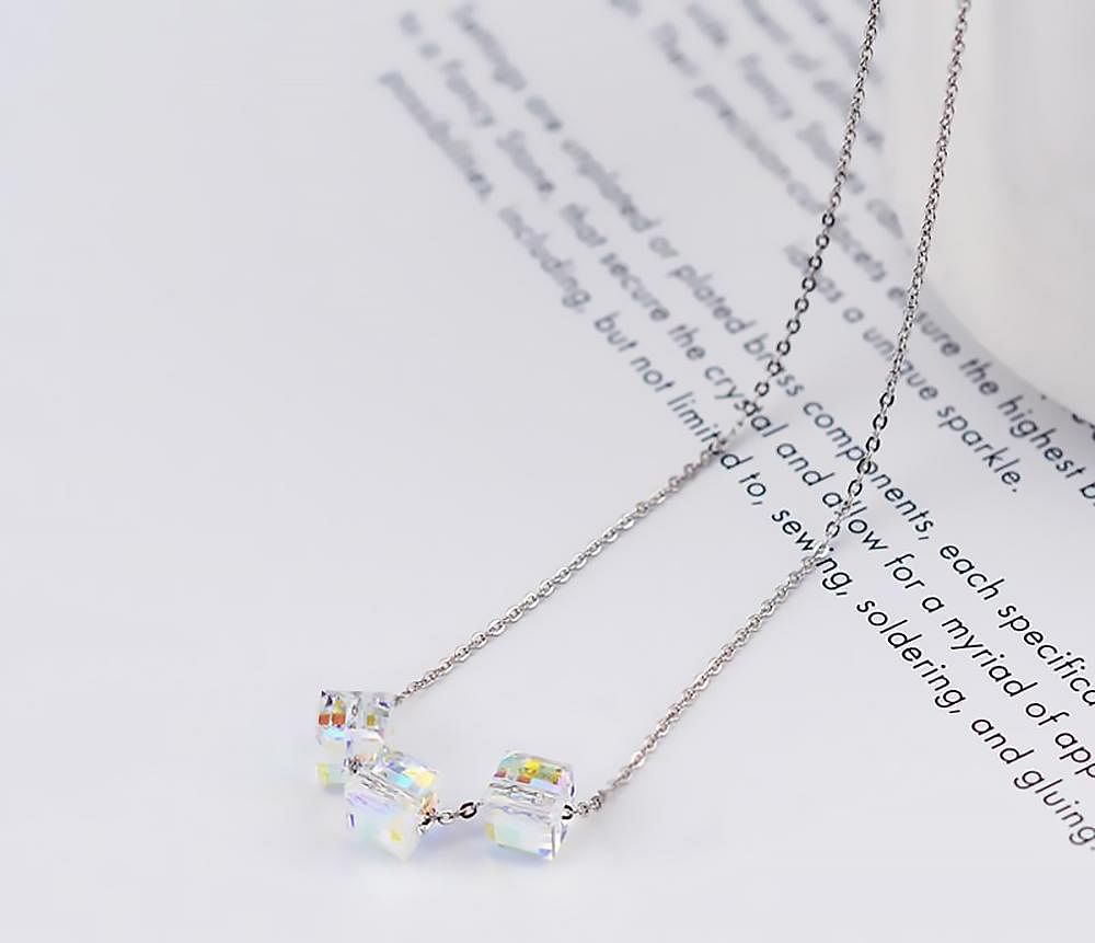 Aurore Cube Beads Jewel Set - Jewelry Set - Swarovski Crystal - Necklace
