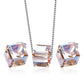 Aurore Cube Jewel Set | 925 Silver - Golden Shade - Jewelry Set - Swarovski Crystal - Necklace - Earrings