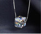Aurore Cube Necklace | 925 Silver - Necklace - Swarovski Crystal