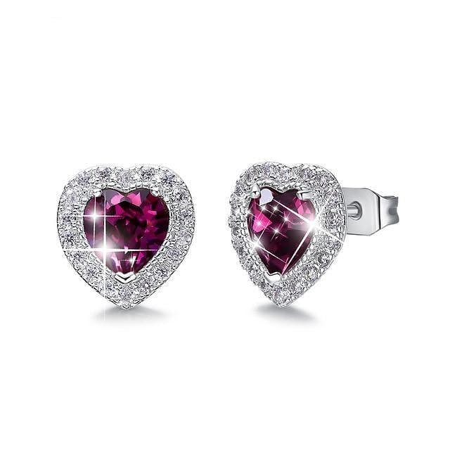 Birth Stone Earrings | Swarovski® Crystal - Feb - Earrings - D’ Love • Swarovski Crystal - D’ Charmz