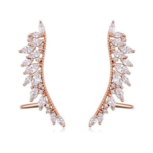 Cool Wing Ear Cuff - Rose Gold Plated - Earrings - Swarovski Crystal