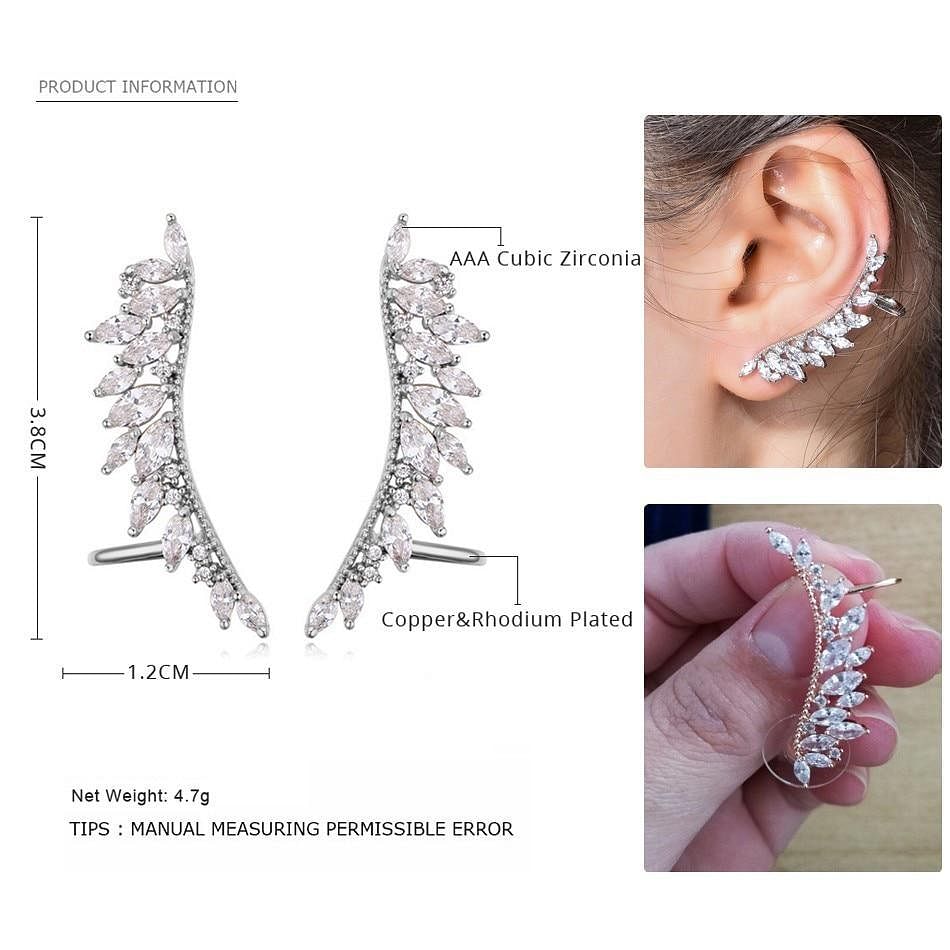 Cool Wing Ear Cuff - Earrings - Swarovski Crystal