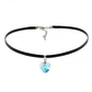 Crystal Heart Choker - Aquamarine - Necklace - Choker Swarovski Crystal