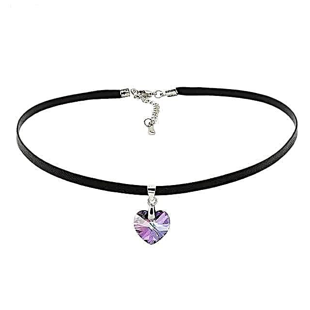 Crystal Heart Choker - Vitrail Light - Necklace - Choker Swarovski Crystal