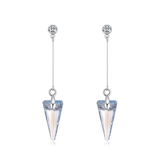 Crystals From Swarovski Spike Pendant Drop Earrings | Swarovski®Crystal - Crystal Blue Shade BLSH - Earrings - Swarovski Crystal - D’ Charmz