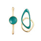 Green Enamel Charm Asymmetry Geometric Fashion Stud Earrings - Earrings - Chic & Glam • Statement Earrings • Trendy - D’ Charmz