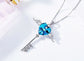 Guardian Key Necklace | 925 Silver - Necklace - Swarovski Crystal - Blue - Crystal BB - Bermuda Blue