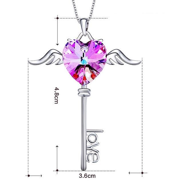 Guardian Key Necklace | 925 Silver - Virtual Light - Large - Necklace - Swarovski Crystal