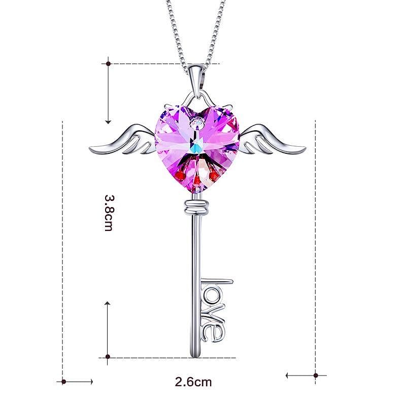 Guardian Key Necklace | 925 Silver - Virtual Light - Small - Necklace - Swarovski Crystal
