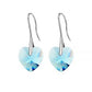 Heart Drop Earrings - Aquamarine - Earrings - D’ Love, Swarovski Crystal
