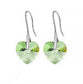Heart Drop Earrings - Peridot - Earrings - D’ Love, Swarovski Crystal