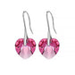 Heart Drop Earrings - Rose - Earrings - D’ Love, Swarovski Crystal