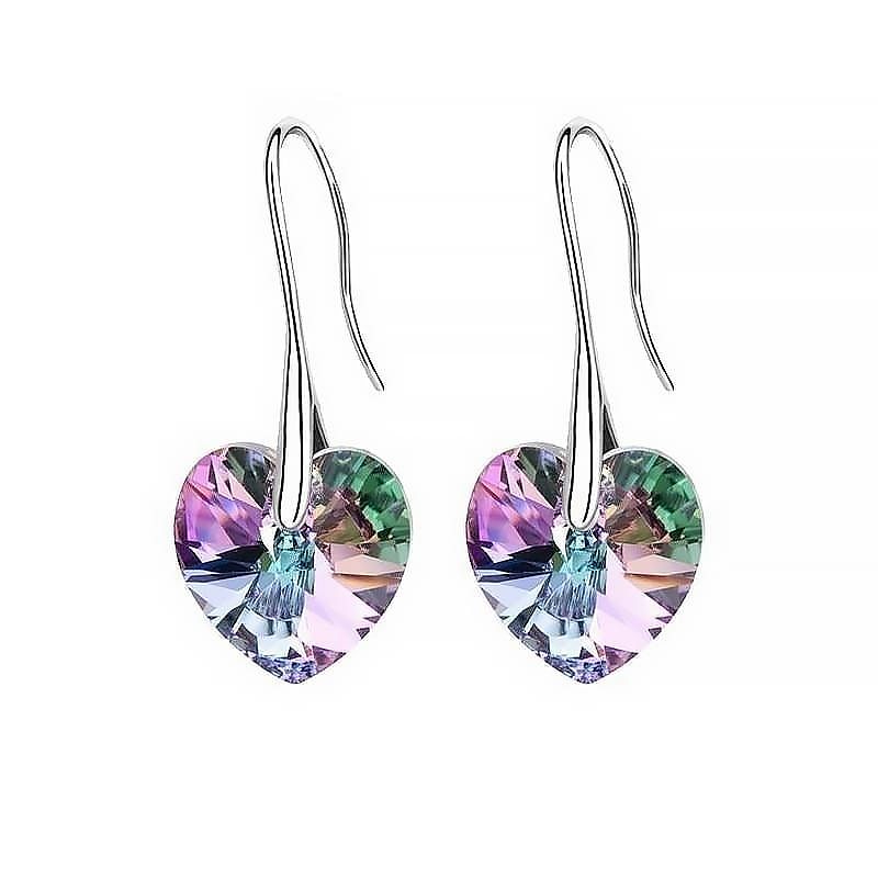 Heart Drop Earrings - Vitrail Light - Earrings - D’ Love, Swarovski Crystal