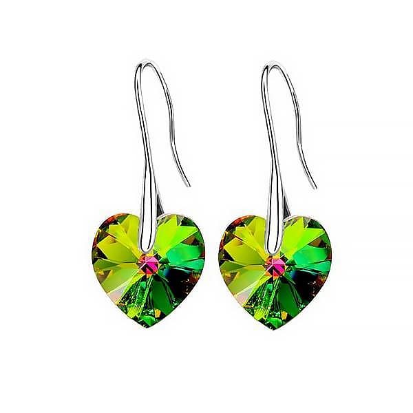 Heart Drop Earrings - Vitrail Medium - Earrings - D’ Love, Swarovski Crystal