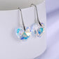 Heart Drop Jewel Set - Jewelry Set - Swarovski Crystal - Aurore Boreale - Earrings