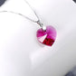 Heart Drop Jewel Set - Jewelry Set - Swarovski Crystal - Rose - Necklace