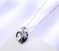 Heart Drop Jewel Set - Jewelry Set - Swarovski Crystal - Silver Night - Necklace