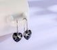 Heart Drop Jewel Set - Jewelry Set - Swarovski Crystal - Silver Night - Earrings