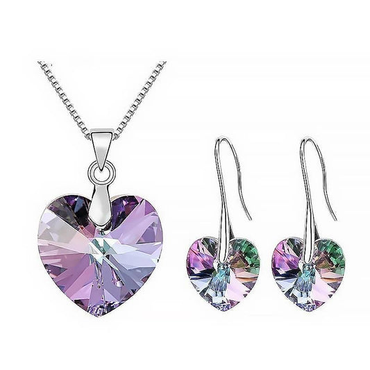 Heart Drop Jewel Set | Swarovski® Crystal - Vitrail Light - Jewelry Set - D’ Love • Swarovski Crystal - D’ Charmz